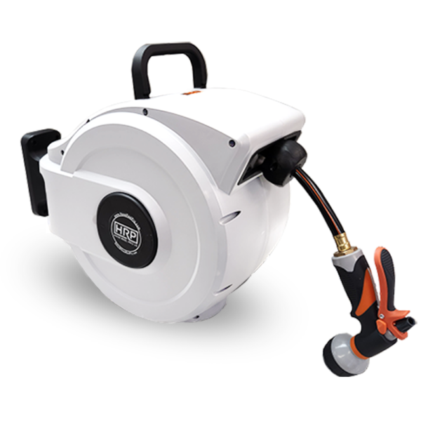 100ft White retractable hose reel garden