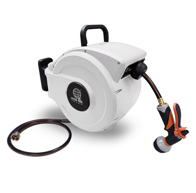White Garden Hose Reel