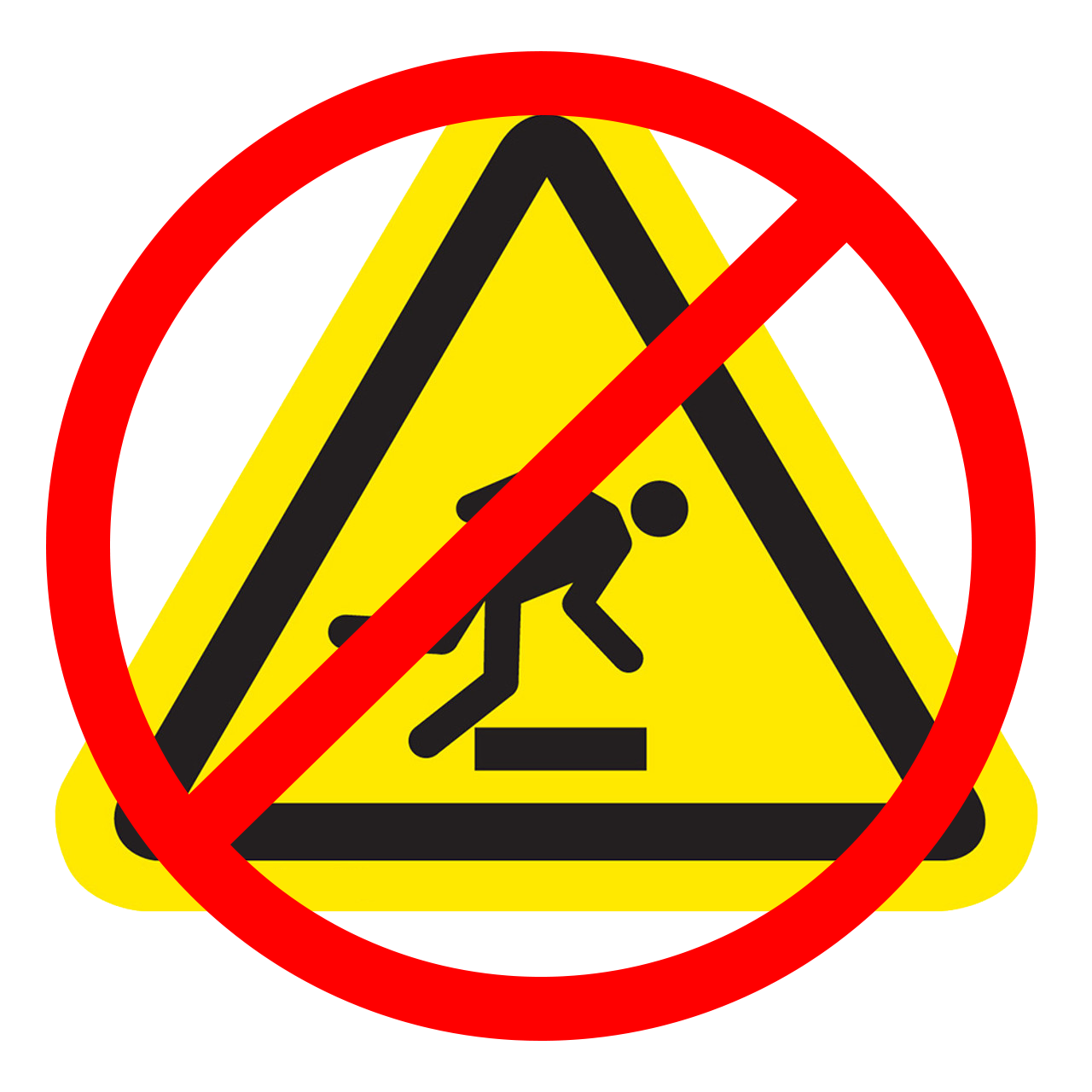 picture of a no tripping hazard sign