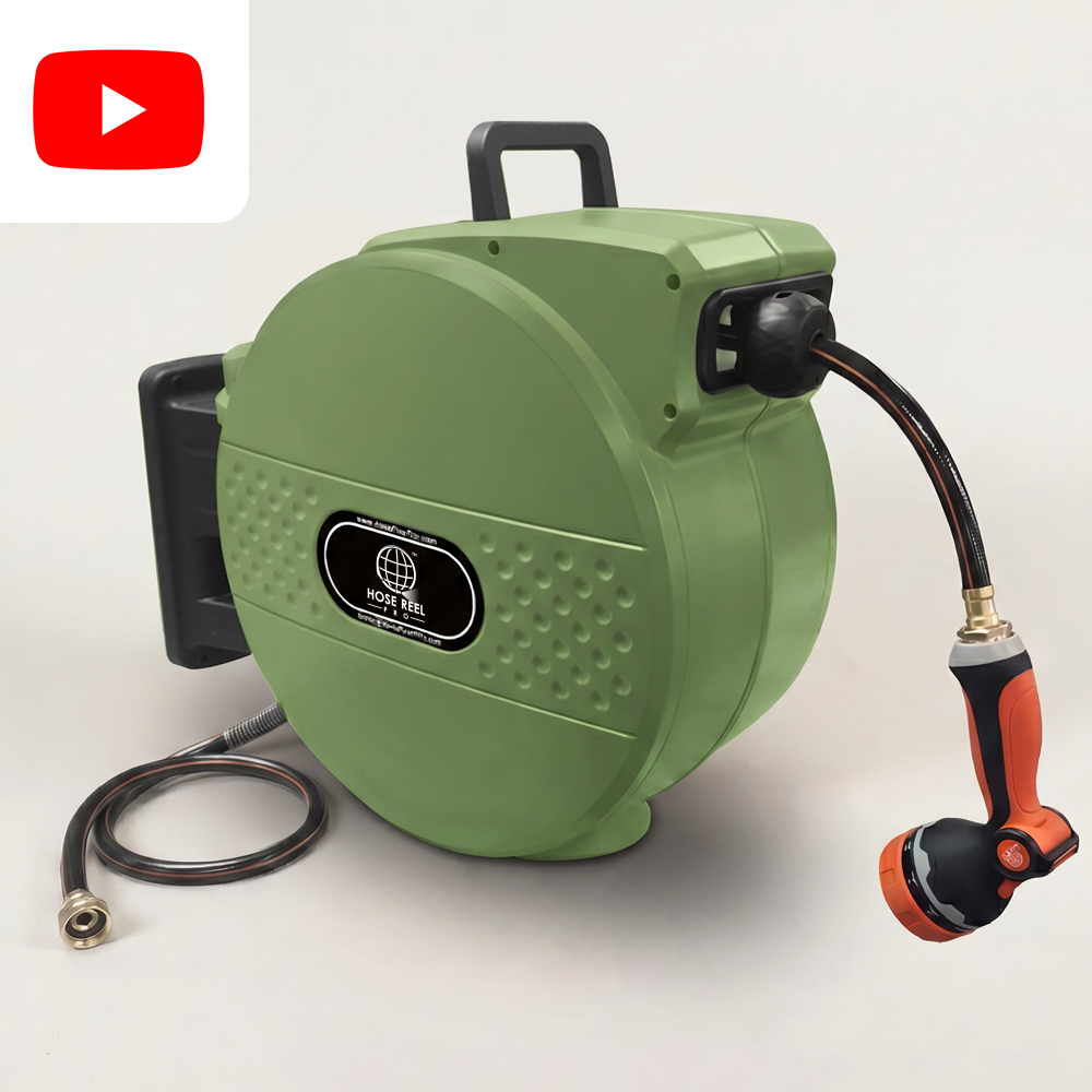 Garden Hose reel in a studio